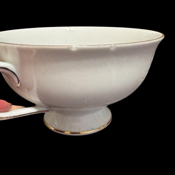 Vintage Jaeger Co. Bavaria Crown E&R Footed Fruit Pattern 4 Teacups with Saucers - Picture 11 of 13